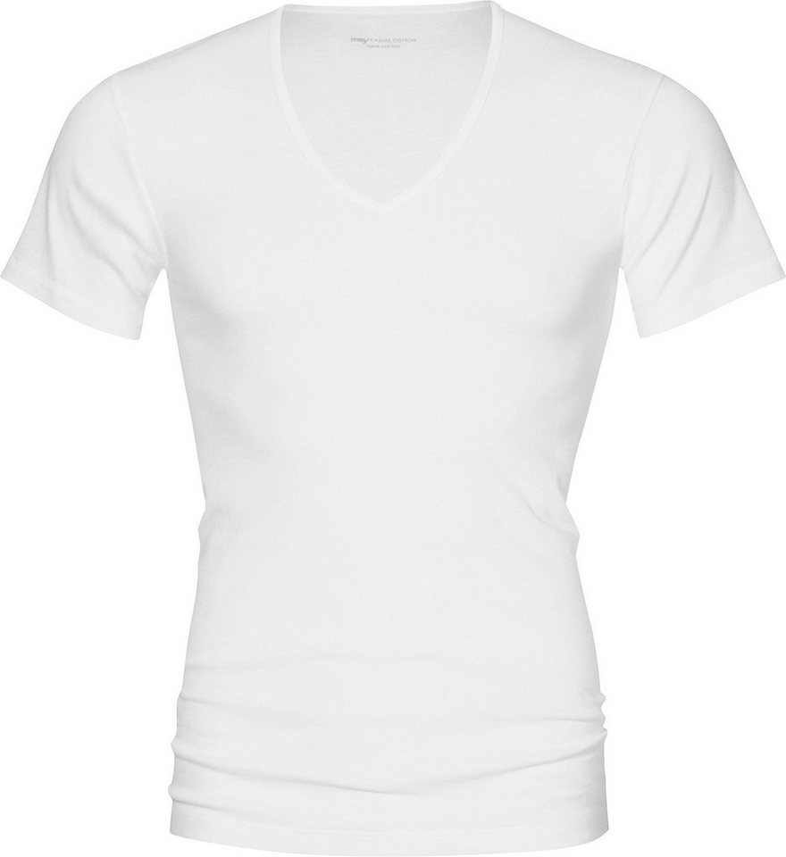 Mey Unterhemd Herren-Unterhemd m. V-Ausschnitt, 1/2-Arm "Casual Cotton" Feinripp Uni von Mey