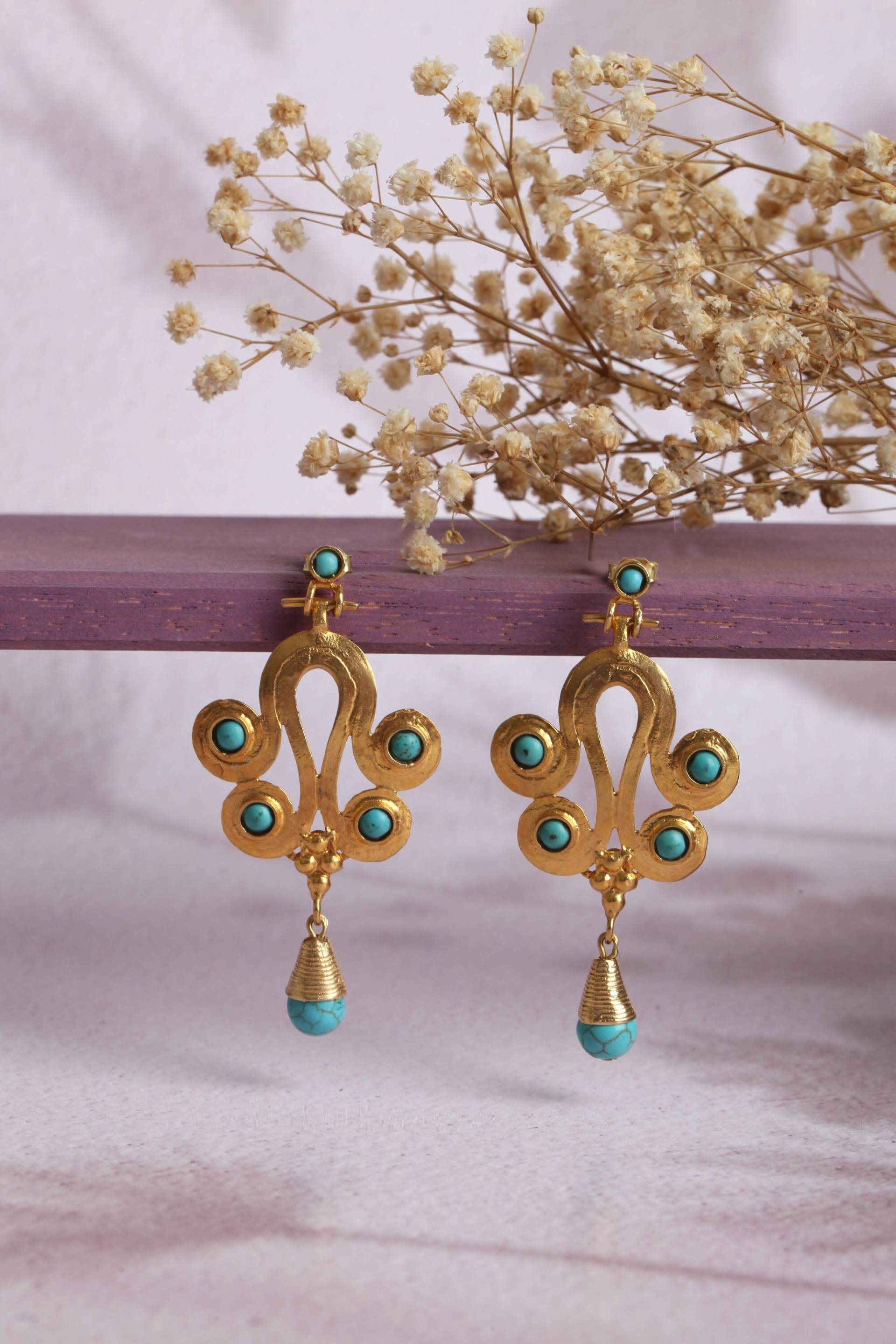 Handgemachte Türkis Tropfen Ohrringe Türkisch Boho Schmuck von MeyArtDesign