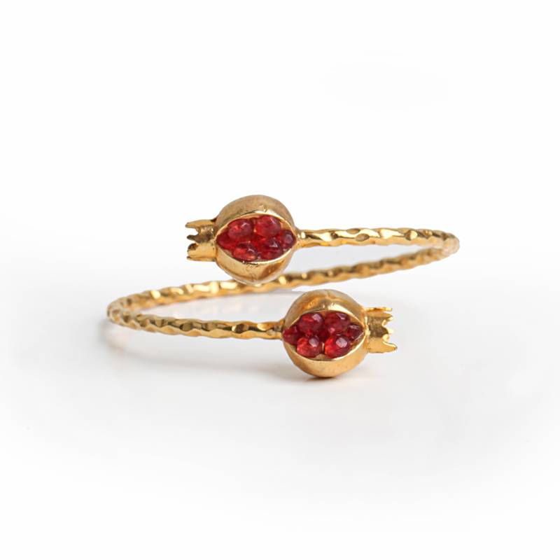 Handgemachtes Granatapfel Armband 18K Gold Türkisch Schmuck von MeyArtDesign