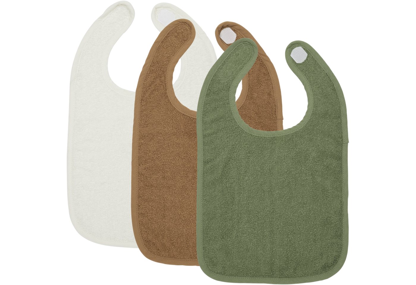 Meyco Baby Lätzchen Offwhite/Toffee/Forest Green, (3-St), 26x31cm - 3-Pack von Meyco Baby