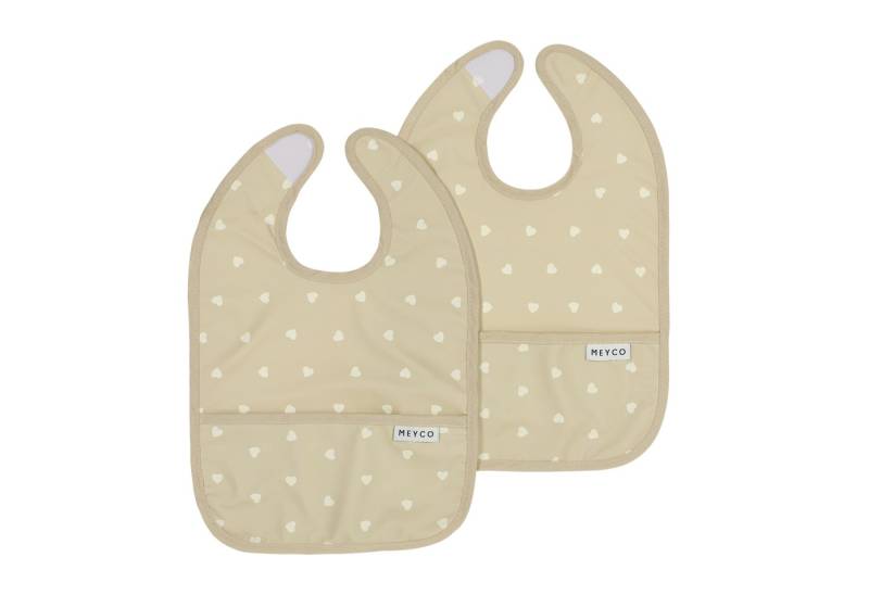 Meyco Baby Lätzchen Sweet Heart Sand/Soft Sand, 2-Pack von Meyco Baby