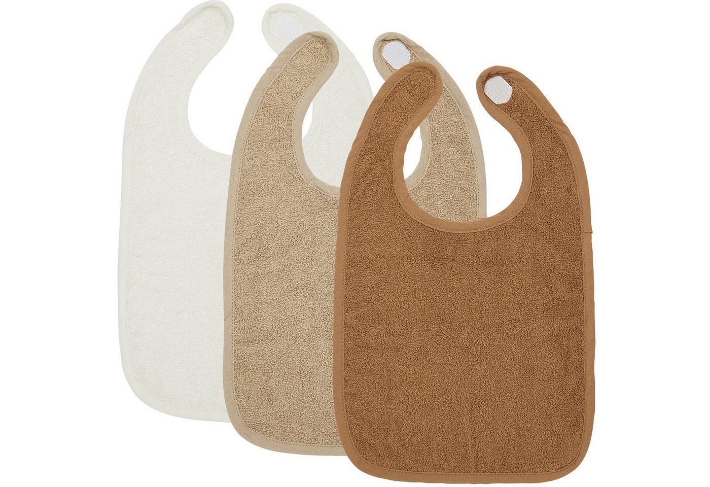 Meyco Baby Lätzchen Uni Offwhite/Sand/Toffee, (3-St), 26x31 cm von Meyco Baby