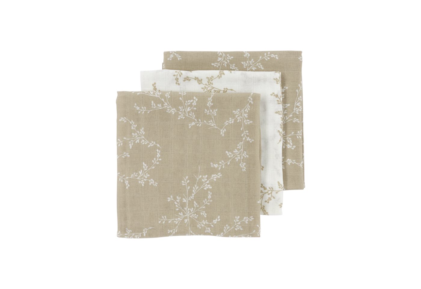 Meyco Baby Stoffwindeln Branches Sand, 70x70cm - 3-pack von Meyco Baby