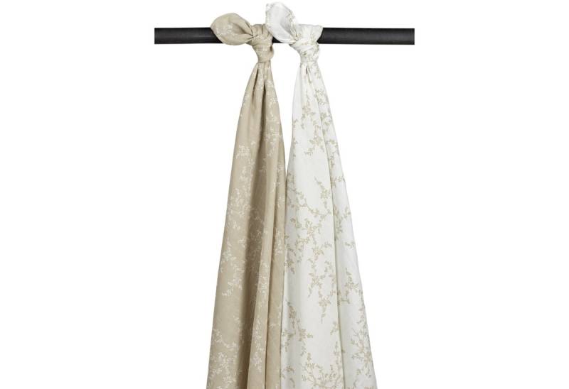 Meyco Baby Stoffwindeln Branches Sand (2-St), 120x120cm - 2-Pack von Meyco Baby