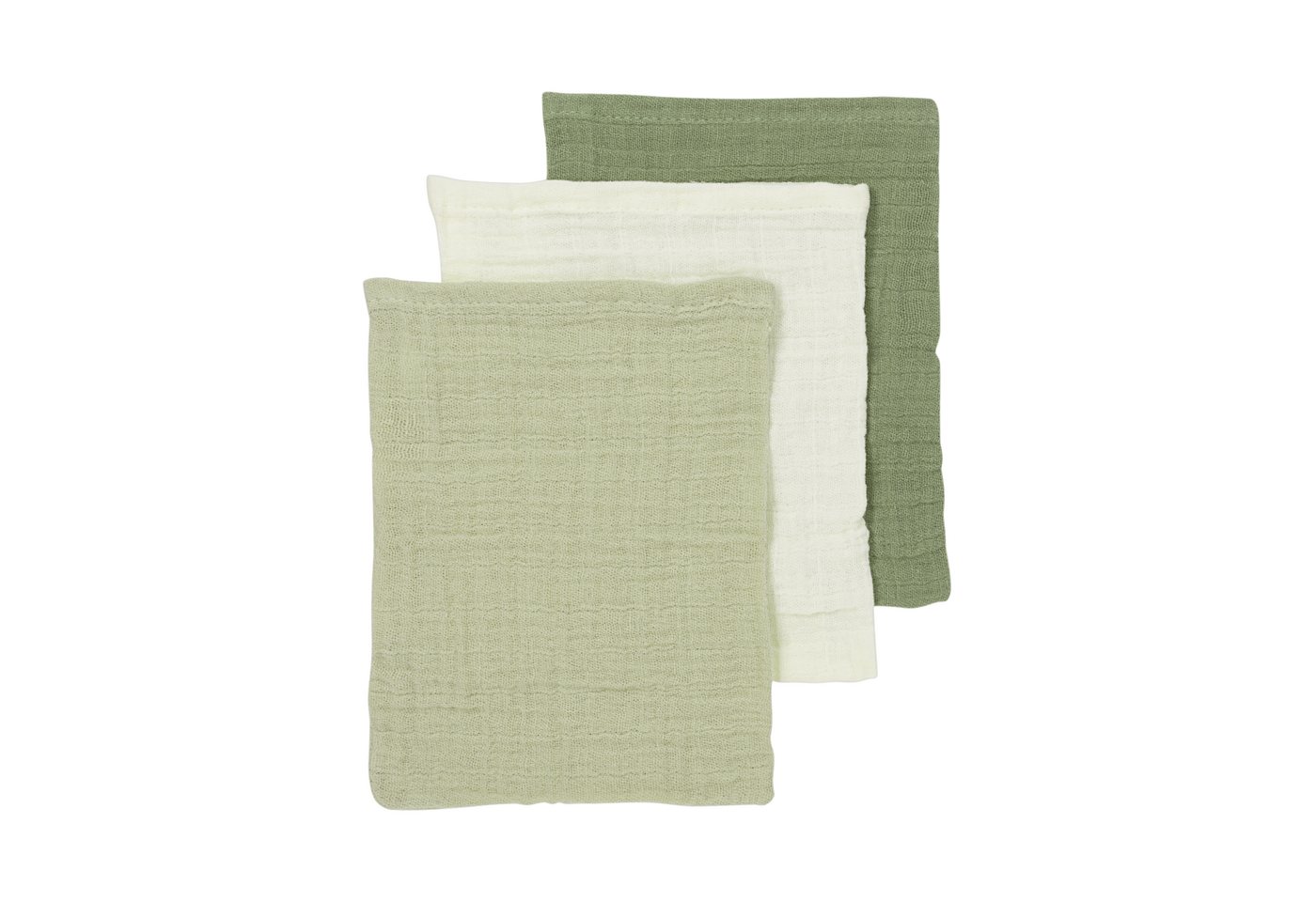 Meyco Baby Stoffwindeln Natural/Soft Olive/Olive Green, 20x17cm - 3-Pack von Meyco Baby