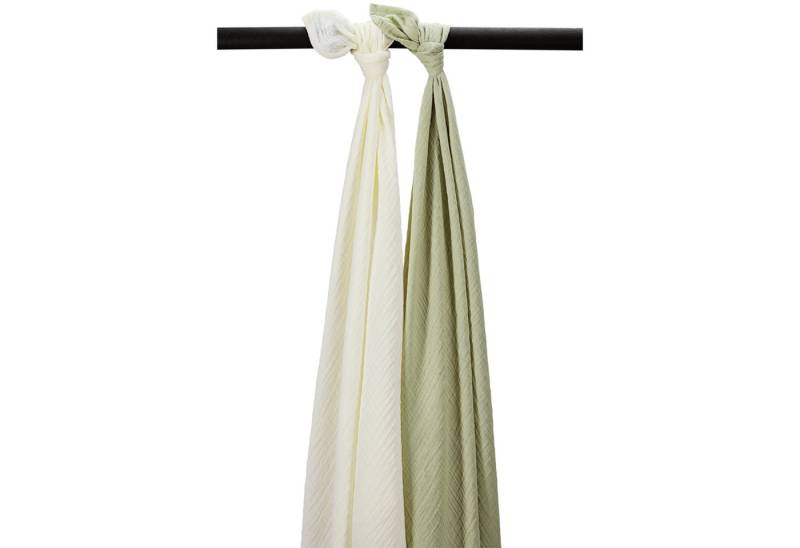 Meyco Baby Stoffwindeln Natural/Soft Olive (2-St), 120x120cm - 2-Pack von Meyco Baby