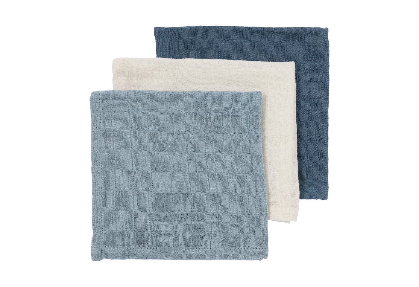 Meyco Baby Stoffwindeln Natural/jeans blue/indigo, 30x30cm - 3-Pack von Meyco Baby