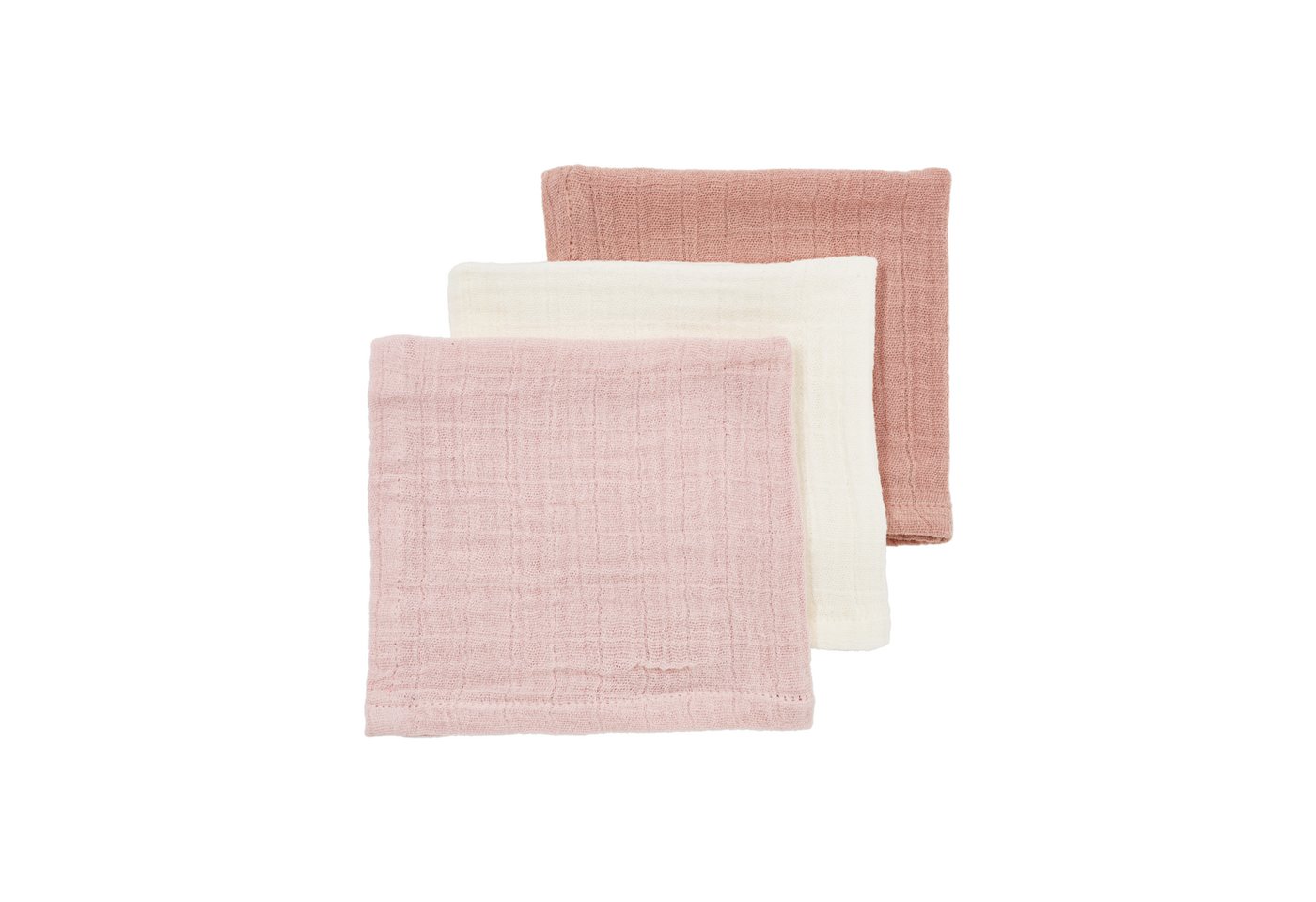 Meyco Baby Stoffwindeln Soft Rose/Rose/Natural, 30x30cm - 3-Pack von Meyco Baby