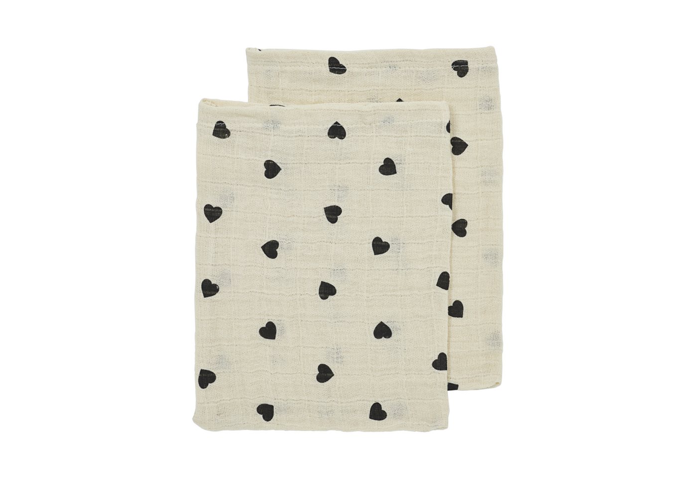 Meyco Baby Stoffwindeln Sweet Heart Soft Sand/Black (2-St), 20x17cm - 2-pack von Meyco Baby