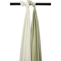 Meyco Baby Uni Swaddle 2er Pack Naturel Soft Olive von Meyco