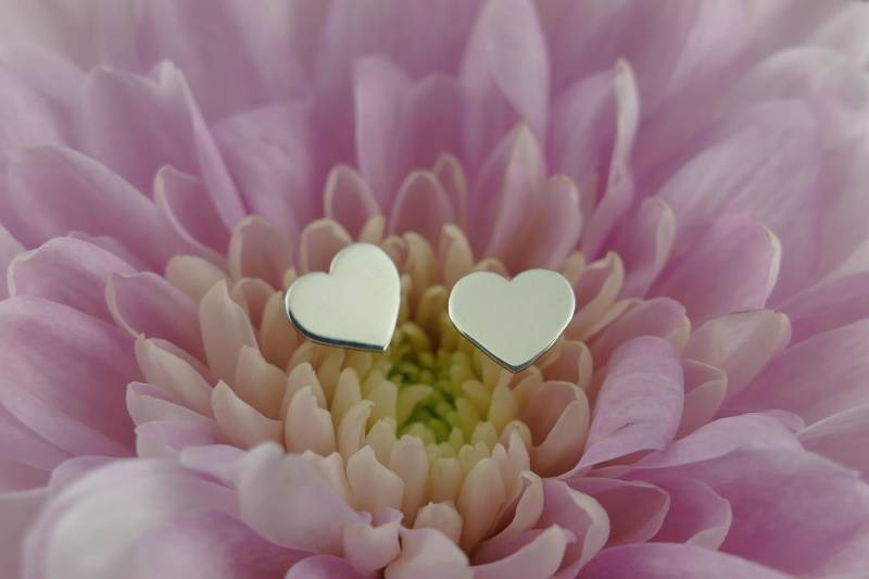 sterling Silber Herz Ohrstecker von MeyemArt