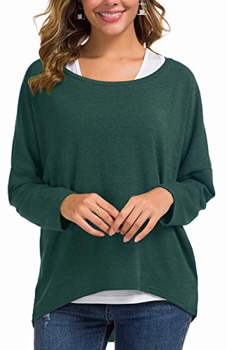 Meyison Damen Lose Asymmetrisch Sweatshirt Pullover Bluse Oberteile Oversized Tops T-Shirt Dunkel Grün XL Meyison Damen Lose Asymmetrisch Sweatshirt Pullover Bluse Oberteile Oversized Tops T-Shirt Dunkel Grün XL von Meyison