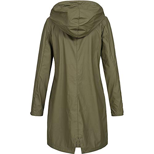 Meytudock Regenmantel Damen Lang Outdoor, Regenjacke Damen Elegante Hoodie Mantel Leichte Wintercoat Kordelzug Coat Jacke mit Kapuze Auskleidung Winddicht Regenjacke für Frühlings Herbst von Meytudock