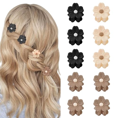 LunarCharm 10 Stück kleine Blumen-Gänseblümchen-Haarspangen für Frauen und Mädchen, Mini-Haarspangen, Haarspangen mit starkem Halt, süßer Haarschmuck von Mezrkuwr