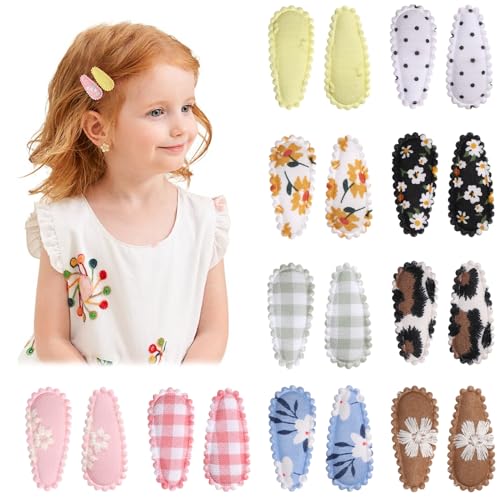 Mezrkuwr 20 Stück Mini-Baby-Haarspangen Snap-Haarspangen, Blumenmuster, Kleinkind-Haarspangen, 10 Paar kleine Haarnadel, niedliche Baby-Mädchen-Haarspangen von Mezrkuwr