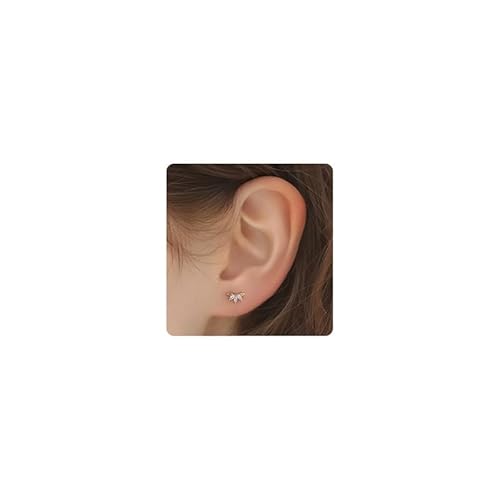 Mezrkuwr 925 Silber Gold Ohrringe, Helix Piercings Zirkonia Zierliche Kletter ohrstecker, Gold Knorpel Tragus Conch Piercing Ohrstecker von Mezrkuwr