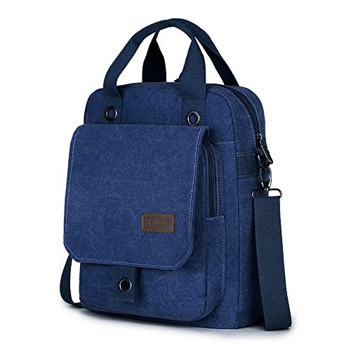 Mfeo Unisex Mehrzweck-Methoden Canvas Big Messenger Schultertasche Casual Rucksack, dunkelblau, L von Mfeo