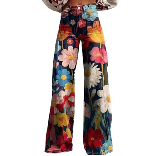 Baggy Jeans Damen Lang Jeanshose 70er Jahre Hippie Hohe Taille Jeanshosen Weites Bein Bedrucktes Bootcut Schlaghose y2k Oversize Denim Pants Breite Beine Stretch Modisch Freizeithose mit Taschen Baggy Jeans Damen Lang Jeanshose 70er Jahre Hippie Hohe Taille Jeanshosen Weites Bein Bedrucktes Bootcut Schlaghose y2k Oversize Denim Pants Breite Beine Stretch Modisch Freizeithose mit Taschen von Mfhmom