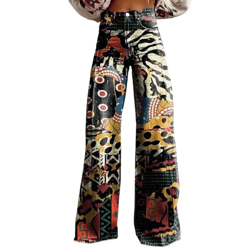 Baggy Jeans Damen Lang Jeanshose 70er Jahre Hippie Hohe Taille Jeanshosen Weites Bein Bedrucktes Bootcut Schlaghose y2k Oversize Denim Pants Breite Beine Stretch Modisch Freizeithose mit Taschen Baggy Jeans Damen Lang Jeanshose 70er Jahre Hippie Hohe Taille Jeanshosen Weites Bein Bedrucktes Bootcut Schlaghose y2k Oversize Denim Pants Breite Beine Stretch Modisch Freizeithose mit Taschen von Mfhmom