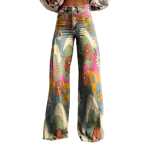 Baggy Jeans Damen Lang Jeanshose 70er Jahre Hippie Hohe Taille Jeanshosen Weites Bein Bedrucktes Bootcut Schlaghose y2k Oversize Denim Pants Breite Beine Stretch Modisch Freizeithose mit Taschen Baggy Jeans Damen Lang Jeanshose 70er Jahre Hippie Hohe Taille Jeanshosen Weites Bein Bedrucktes Bootcut Schlaghose y2k Oversize Denim Pants Breite Beine Stretch Modisch Freizeithose mit Taschen von Mfhmom