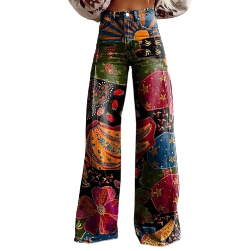 Baggy Jeans Damen Lang Jeanshose 70er Jahre Hippie Hohe Taille Jeanshosen Weites Bein Bedrucktes Bootcut Schlaghose y2k Oversize Denim Pants Breite Beine Stretch Modisch Freizeithose mit Taschen Baggy Jeans Damen Lang Jeanshose 70er Jahre Hippie Hohe Taille Jeanshosen Weites Bein Bedrucktes Bootcut Schlaghose y2k Oversize Denim Pants Breite Beine Stretch Modisch Freizeithose mit Taschen von Mfhmom