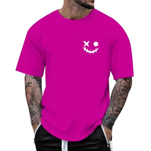 Blitzangebote Oversized Tshirt Herren Rundhals Kurzarm Lose Sommer Oberteile Mode T-Shirt mit Horror Vintage Drucken Hip Hop Streetwear Sport Casual Lang Tops Sommer Outfit von Mfhmom