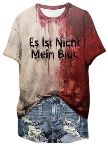 Blutiges Tshirt Problem Gelöst Aufdruck Damen Halloween T Shirt I'm Fine It Not My Blood Kurzarm Rundhals Halloween Tshirt mit Blutigem Bedrucktes T Shirts Halloween-Kostüm Horror T-Shirt Blutiges Tshirt Problem Gelöst Aufdruck Damen Halloween T Shirt I'm Fine It Not My Blood Kurzarm Rundhals Halloween Tshirt mit Blutigem Bedrucktes T Shirts Halloween-Kostüm Horror T-Shirt von Mfhmom