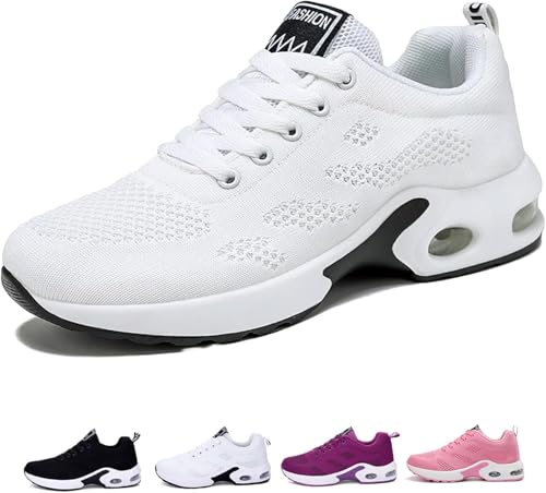Damen Air Laufschuhe Sneaker Dämpfung Atmungsaktiv Leichte Walkingschuhe Ergonomische Schmerzlinderungs Schuhe Fitness Sportschuhe Schnürer Schuhe Turnschuhe Orthopädische Schuhe für Frauen von Mfhmom