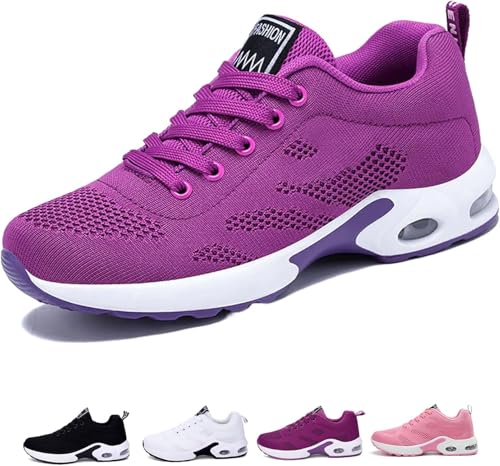Damen Air Laufschuhe Sneaker Dämpfung Atmungsaktiv Leichte Walkingschuhe Ergonomische Schmerzlinderungs Schuhe Fitness Sportschuhe Schnürer Schuhe Turnschuhe Orthopädische Schuhe für Frauen von Mfhmom