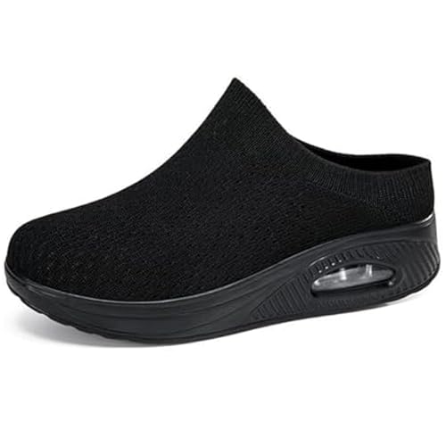 Damen Lässige Orthopädische Hausschuhe Luftkissen Gesundheitsschuhe zum Hineinschlüpfen Atmungsaktive Mesh-Sandalen Abrollschuhe Frauen rutschfeste Mules Clogs von Mfhmom