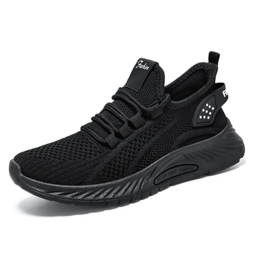 Damen-Sneakers Laufschuhe Laufen Gymnastik Gehen Sport Fitnessstudio Schuhe Casual Jogging Tennis Outdoor Fitness Sport Gym Arbeitsschuhe Bequem Leicht Atmungsaktiv, Schwarz , 36 EU von Mfhmom