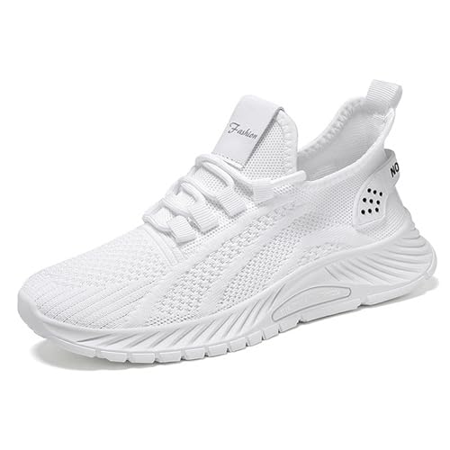 Damen-Sneakers Laufschuhe Laufen Gymnastik Gehen Sport Fitnessstudio Schuhe Casual Jogging Tennis Outdoor Fitness Sport Gym Arbeitsschuhe Bequem Leicht Atmungsaktiv, Weiß, 36 EU von Mfhmom