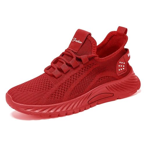 Damen-Sneakers Laufschuhe Laufen Gymnastik Gehen Sport Fitnessstudio Schuhe Casual Jogging Tennis Outdoor Fitness Sport Gym Arbeitsschuhe Bequem Leicht Atmungsaktiv, rot, 36 EU von Mfhmom