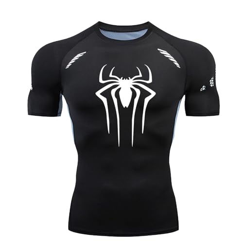 Herren Spider Print Kompressionsshirt Schnell trocknendes T-Shirt, Gym Lauftshirt Männer Spider T-Shirt Atmungsaktiv Kurzarm Frühling Sommer Bodybuilding-T-Shirts für Herren Workout Muskeln Herren Spider Print Kompressionsshirt Schnell trocknendes T-Shirt, Gym Lauftshirt Männer Spider T-Shirt Atmungsaktiv Kurzarm Frühling Sommer Bodybuilding-T-Shirts für Herren Workout Muskeln von Mfhmom