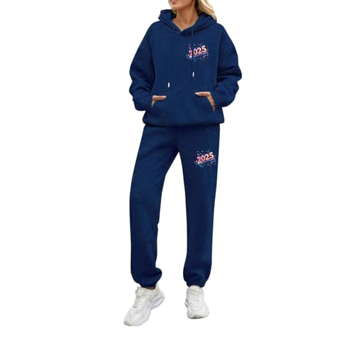 Jogginganzug Damen Set 2025 Neuer Hoodies und Jogginghose Fleece Gefüttert Warm Trainingsanzug Set Langarm Sportanzug Sport Outfit Zweiteiler Elegant Jogger Set Bequem Baggy Stretch Fitnessanzug von Mfhmom
