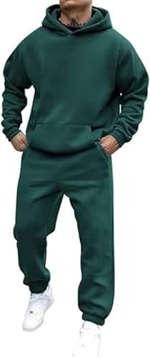 Mfhmom Jogginganzug Herren 2-Teiliges Trainingsanzug Hausanzug Oversized Pullover Y2K Hoodie und Baggy Baumwolle Sporthose Teenager Sportanzug Kapuzenpullover Jogginganzug Tracksuit Sportbekleidung von Mfhmom