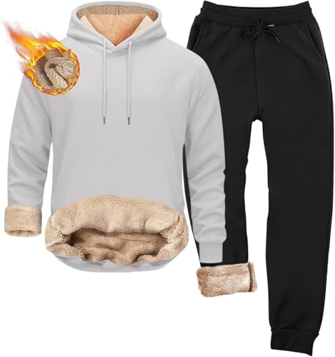 Jogginganzug Herren 2-Teiliges mit Hoodie Jacke und Jogginghose Baumwolle Trainingsanzug Atmungsaktiv Sportanzug Tracksuit Reißverschluss Tasche Freizeitanzug Hose Anzug Kapuzenpullover für Männer von Mfhmom