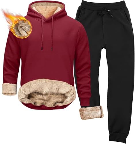 Jogginganzug Herren 2-Teiliges mit Hoodie Jacke und Jogginghose Baumwolle Trainingsanzug Atmungsaktiv Sportanzug Tracksuit Reißverschluss Tasche Freizeitanzug Hose Anzug Kapuzenpullover für Männer von Mfhmom