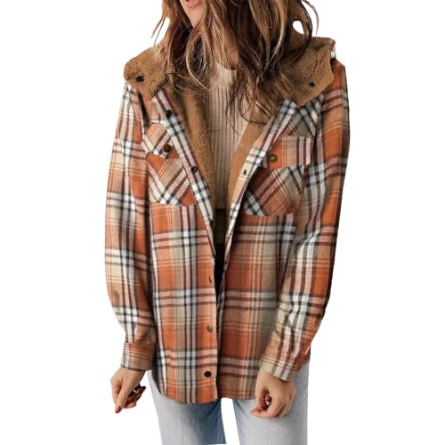 Kariertes Fleecejacke Damen mit Kapuze Plüschjacke Lammwolle Gefütterte Jacke Verdicken Warm Kuscheljacke Wintermantel Thermo Plüsch Mantel Teddyfleece Jacke Winter Karo Hemdjacke Kariertes Fleecejacke Damen mit Kapuze Plüschjacke Lammwolle Gefütterte Jacke Verdicken Warm Kuscheljacke Wintermantel Thermo Plüsch Mantel Teddyfleece Jacke Winter Karo Hemdjacke von Mfhmom