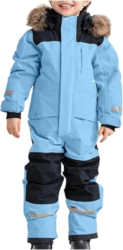 Kinder Schneeanzüge Unisex Skianzug Verdickt Warm Skioverall Winter Warme Jungen Skianzüge Wasserdicht Winddicht Winteranzug Mädchen Outdoor Thermo Schnee Regenbekleidung Wasserdichte Kinderset von Mfhmom