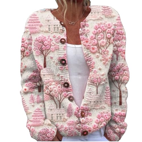 Lange Strickjacke Damen Lang Herbst Cardigan Winter Pullover Ugly Weatershirt Weihnachtes Cardigans mit Knöpfen Cute Front 3D Digital Bedruckte Mantel Jacke Strickcardigan Gemustert Strickpullover Lange Strickjacke Damen Lang Herbst Cardigan Winter Pullover Ugly Weatershirt Weihnachtes Cardigans mit Knöpfen Cute Front 3D Digital Bedruckte Mantel Jacke Strickcardigan Gemustert Strickpullover von Mfhmom