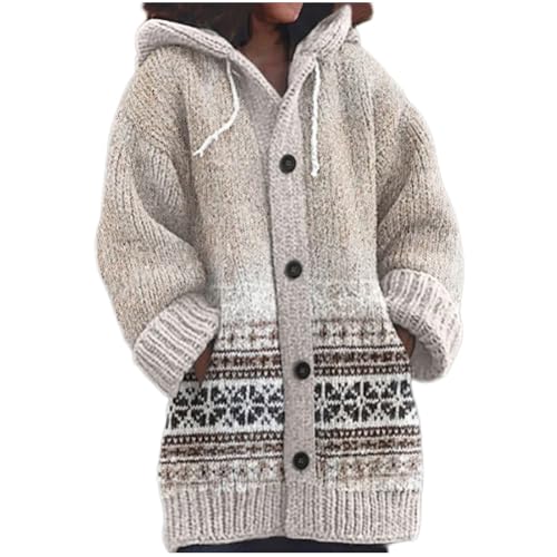 Mfhmom Damen Strickjacke Winter Cardigan Sweaters Weihnachtes 3D Digital Bedruckte Sweaterjackemit Kapuze Warm Sweatshirt Steppjacke Grobstrick Alpaka Langarm Knöpfen Strickpullover Kapuzenjacke Mfhmom Damen Strickjacke Winter Cardigan Sweaters Weihnachtes 3D Digital Bedruckte Sweaterjackemit Kapuze Warm Sweatshirt Steppjacke Grobstrick Alpaka Langarm Knöpfen Strickpullover Kapuzenjacke von Mfhmom