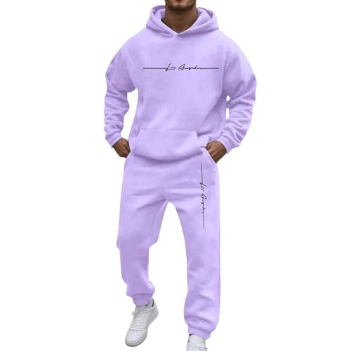 Mfhmom Jogginganzug Herren Trainingsanzug 2 Teilig Sportanzug Schwarz Hoodie und Baggy Jogginghose Tracksuit Set Buchstaben Design y2k Streetwear Freizeitanzug Geschenke für Minimalisten von Mfhmom