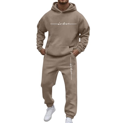 Mfhmom Jogginganzug Herren Trainingsanzug 2 Teilig Sportanzug Schwarz Hoodie und Baggy Jogginghose Tracksuit Set Buchstaben Design y2k Streetwear Freizeitanzug Geschenke für Minimalisten von Mfhmom