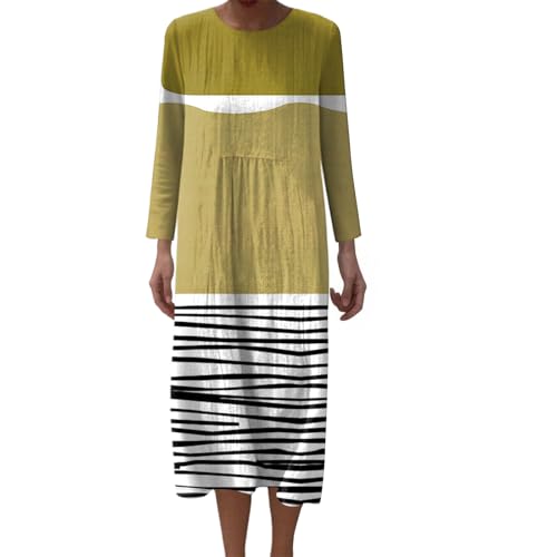 Mfhmom Musselin Kleid Damen Falten Locker Langarm Herbstkleid Leinen Sommerkleid Rundhals Große Größen Leinenkleid Vintage Blumendruck Freizeitkleid Leicht Luftig Midikleid mit Taschen Mfhmom Musselin Kleid Damen Falten Locker Langarm Herbstkleid Leinen Sommerkleid Rundhals Große Größen Leinenkleid Vintage Blumendruck Freizeitkleid Leicht Luftig Midikleid mit Taschen von Mfhmom