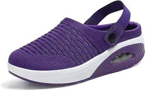 Mfhmom Orthopädische Schuhe Damen Wanderschuhe Luftkissen Breite Breite Orthopädische Slip On Schuhe Für Diabetiker Elastische Orthopädische Sandalen Damen Hausschuhe Bogenstütze, violett, 43 EU von Mfhmom