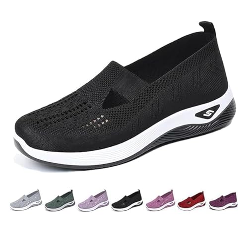 Mfhmom Orthowalkway Orthopädische Schuhe Damen Sneaker Vermascht Sommer Laufschuhe Leicht Walkingschuhe Atmungsaktive Lässige Komfort Turnschuhe Breite Fuß Trainer Bequeme Outdoor Sportschuhe von Mfhmom