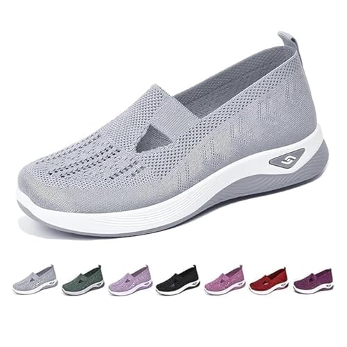 Mfhmom Orthowalkway Orthopädische Schuhe Damen Sneaker Vermascht Sommer Laufschuhe Leicht Walkingschuhe Atmungsaktive Lässige Komfort Turnschuhe Breite Fuß Trainer Bequeme Outdoor Sportschuhe von Mfhmom