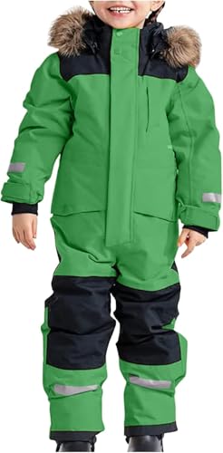 Mfhmom Schneeanzug Kinder Verdickt Warm Schneejacke Winter Skibekleidung Wasserdicht Winddicht Skioverall Winteranzug Outdoor Thermo Schnee Regenbekleidung Wasserdichte Einteiliger Jungen Mädchen von Mfhmom