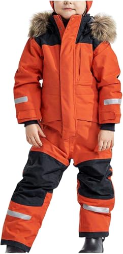 Mfhmom Schneeanzug Kinder Verdickt Warm Schneejacke Winter Skibekleidung Wasserdicht Winddicht Skioverall Winteranzug Outdoor Thermo Schnee Regenbekleidung Wasserdichte Einteiliger Jungen Mädchen von Mfhmom